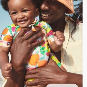 H&M Swimsuit UPF‎ 50 Bright yellow/fruit 3/6 months NWT in packaging